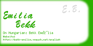 emilia bekk business card